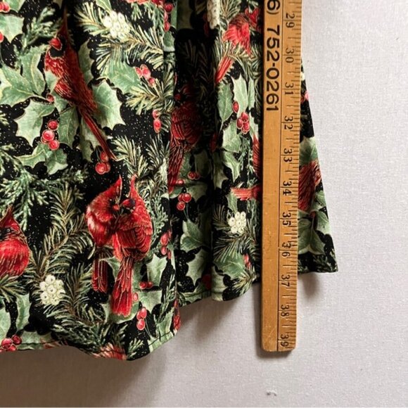 Retrolicious red cardinal bird floral mural fit & flare midi dress Sz S - Picture 10 of 12